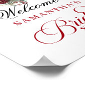 Eucalyptus Blush Burgundy Bruiloft Borrel Bord Poster (Hoek)