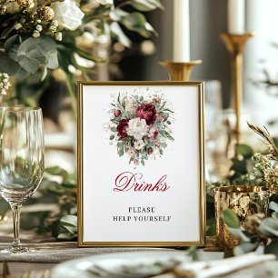 Eucalyptus Blush Burgundy Dranken 8x10 Bord Poster