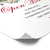 Eucalyptus Blush Burgundy Open Bar Huwelijksbord Poster (Hoek)