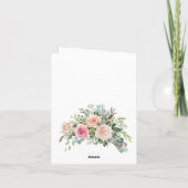 Eucalyptus Blush Pink Floral Geometric Weddenschap Bedankkaart (Achterkant)
