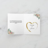 Eucalyptus Blush Pink Floral Geometric Weddenschap Bedankkaart (Binnen)