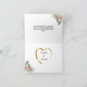 Eucalyptus Blush Pink Floral Geometric Wedding dan Bedankkaart (Binnen)