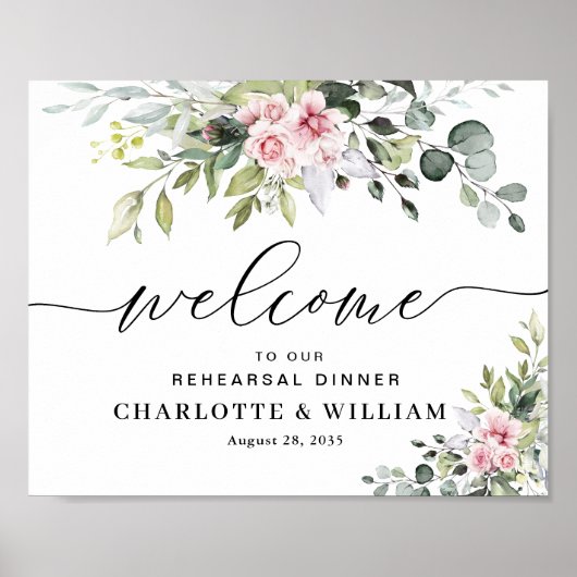 Eucalyptus Blush Proefhuwelijksdiner Poster (Voorkant)