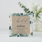 EUCALYPTUS BLUSH ROOS GRAY KRAFT VRIJGEZELLENFEEST KAART (Staand voorkant)