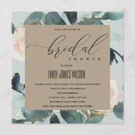 EUCALYPTUS BLUSH ROOS GRAY KRAFT VRIJGEZELLENFEEST KAART