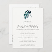 EUCALYPTUS BLUSH ROOS KRAFT NAVY WORKSHOP EVENT AANKONDIGINGSKAART (Voorkant / Achterkant)