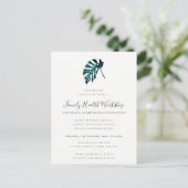 EUCALYPTUS BLUSH ROOS KRAFT NAVY WORKSHOP EVENT AANKONDIGINGSKAART (Staand voorkant)