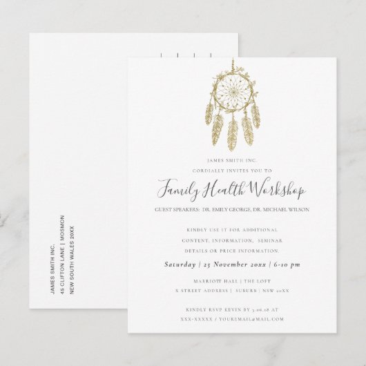 EUCALYPTUS BLUSH ROOS KRAFT PINK WORKSHOP EVAL AANKONDIGINGSKAART (Voorkant / Achterkant)