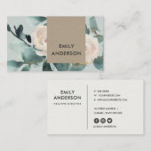 EUCALYPTUS BLUSH ROOS PEONY GRAY FAUNA WATERVERF VISITEKAARTJE (Voorkant / Achterkant)