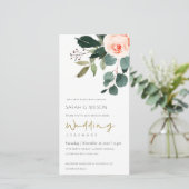 Eucalyptus Blush Roos Pink Floral Weddenschap Uitn Bedankkaart (Staand voorkant)
