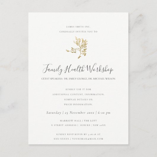 EUCALYPTUS BLUSH ROOS PINK KRAFT WORKSHOP EVAL AANKONDIGINGSKAART (Voorkant)