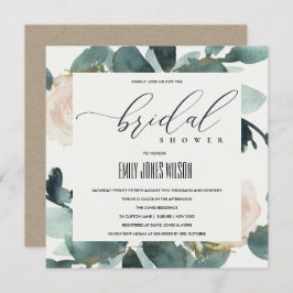 EUCALYPTUS BLUSH ROOS SOFT KRAFT VRIJGEZELLENFEEST KAART