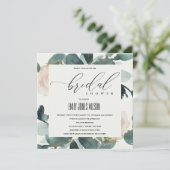 EUCALYPTUS BLUSH ROOS SOFT KRAFT VRIJGEZELLENFEEST KAART (Staand voorkant)