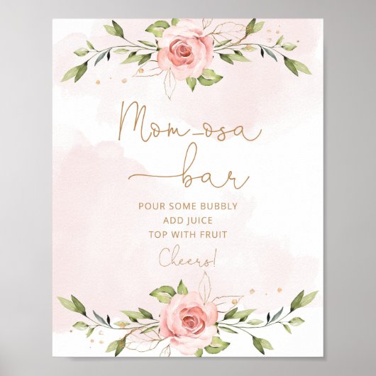 Eucalyptus blush roze floral Ma-osa bar Poster (Voorkant)