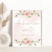Eucalyptus blush roze florale baby's zijn zoet poster