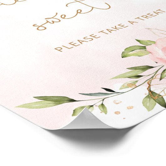 Eucalyptus blush roze florale baby's zijn zoet poster (Hoek)