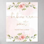 Eucalyptus blush roze florale baby's zijn zoet poster (Voorkant)