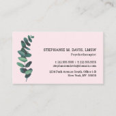 Eucalyptus Blush Roze Therapeut Visitekaartje (Voorkant)