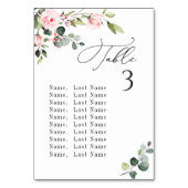 Eucalyptus Blush Rozen Tafelnummer Zitkaart (Voorkant)