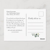 Eucalyptus Blush Rozen Weddenschap Foto Dank je Briefkaart (Achterkant)