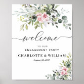 Eucalyptus Blush Verloving Feest Poster (Voorkant)