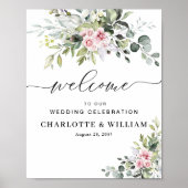 Eucalyptus Blush Wedding Celebration Poster (Voorkant)