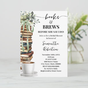Eucalyptus Boeken & Drankjes Coffee Bruidsfeest Kaart