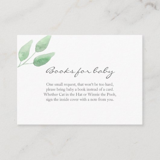 Eucalyptus Boeken voor baby Baby shower Kaart (Voorkant)