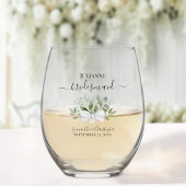 Eucalyptus Boeket Bruidsmeisje Maid of Honor Gift Wijnglas Zonder Voet