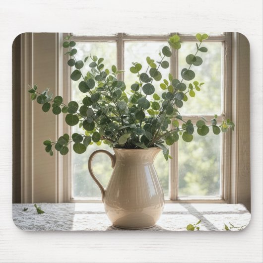 Eucalyptus boeket in boerderijraam muismat (Voorkant)