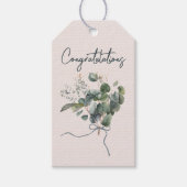 Eucalyptus Boeket Op Trouw Hartjes Cadeaulabel (Voorkant)