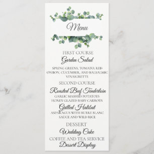 Eucalyptus Boeket Wedding Menu Kaart