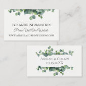 Eucalyptus Boeket Wedding Website Details Informatiekaartje (Voorkant / Achterkant)