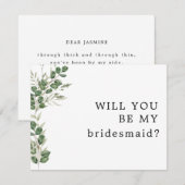 Eucalyptus boeket zal je mijn bruidsmeisje Kaart (Voorkant / Achterkant)