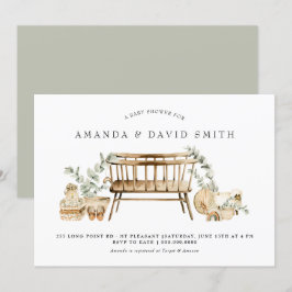 Eucalyptus Bohemen Baby shower Sage Green  Kaart