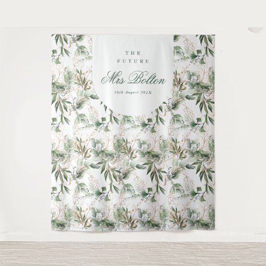 Eucalyptus Boho Arch Pampas Vrijgezellenfeest Back Wandkleed (Voorkant)