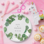 Eucalyptus Boho Bloemen Bruiloft Papieren Bordje (Feest)