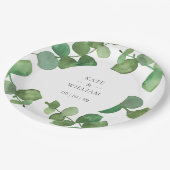 Eucalyptus Boho Bloemen Bruiloft Papieren Bordje (Gekanteld)