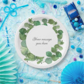 Eucalyptus Boho Bloemenweelde Papieren Bordje (Feest)