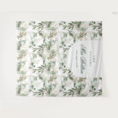 Eucalyptus Boho Boog Pampas Bruidsfeest Achtergron Wandkleed (Voorkant (horizontaal))