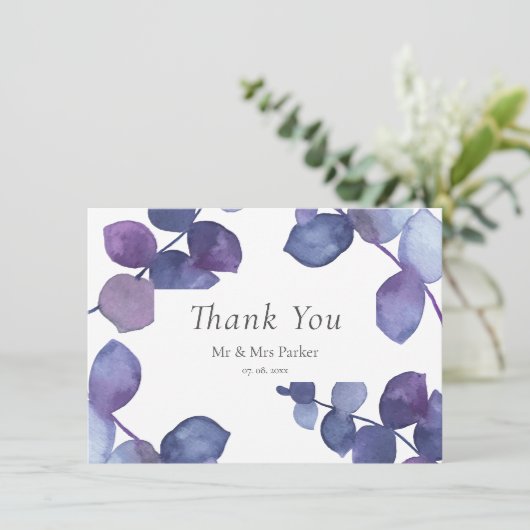 Eucalyptus Boho dank u Bedankkaart (Staand voorkant)