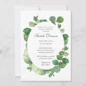 Eucalyptus Boho Greenery Bloemrijke Bruidsfeest Kaart (Voorkant)