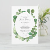 Eucalyptus Boho Greenery Bloemrijke Bruidsfeest Kaart (Staand voorkant)