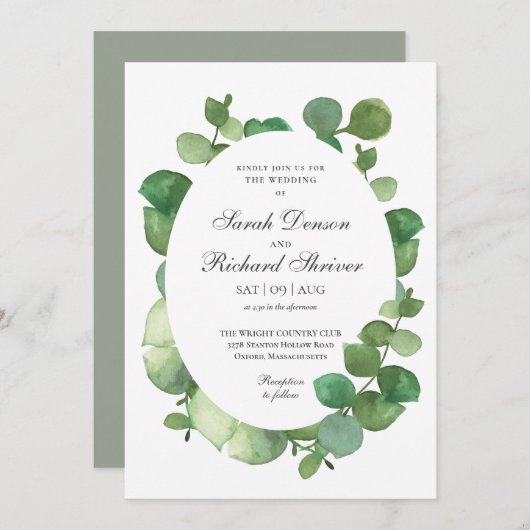 Eucalyptus Boho Greenery Floral Wedding Kaart (Voorkant / Achterkant)