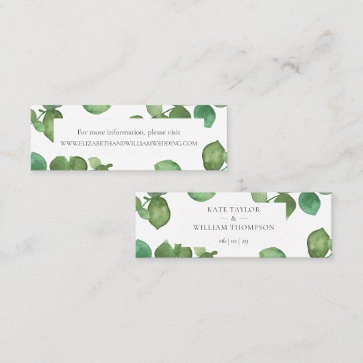 Eucalyptus Boho Greenery Trouwwebsite Kaarten Contactkaartje (Voorkant / Achterkant)