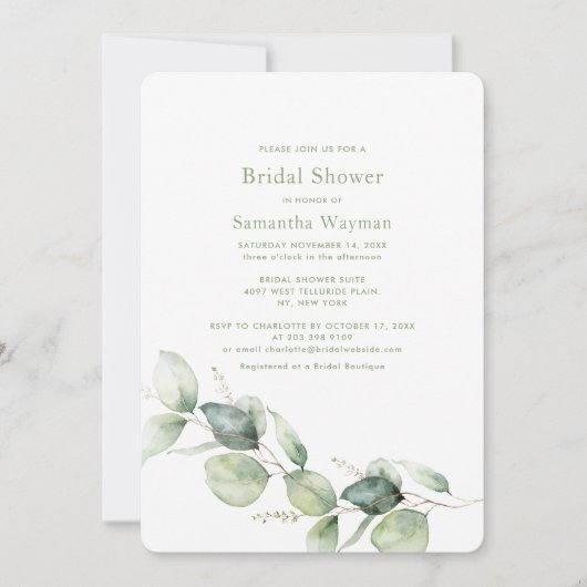 Eucalyptus Boho Greenery Vrijgezellenfeest Kaart (Voorkant)