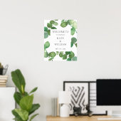 Eucalyptus Boho Greenery Wedding Welkomstteken Poster (Thuiskantoor)