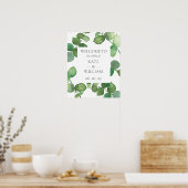 Eucalyptus Boho Greenery Wedding Welkomstteken Poster (Keuken)
