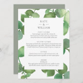 Eucalyptus Boho groen Bloemen bruiloft Menu (Voorkant / Achterkant)