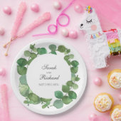 Eucalyptus Boho groen Bloemen Papieren Bordje (Feest)
